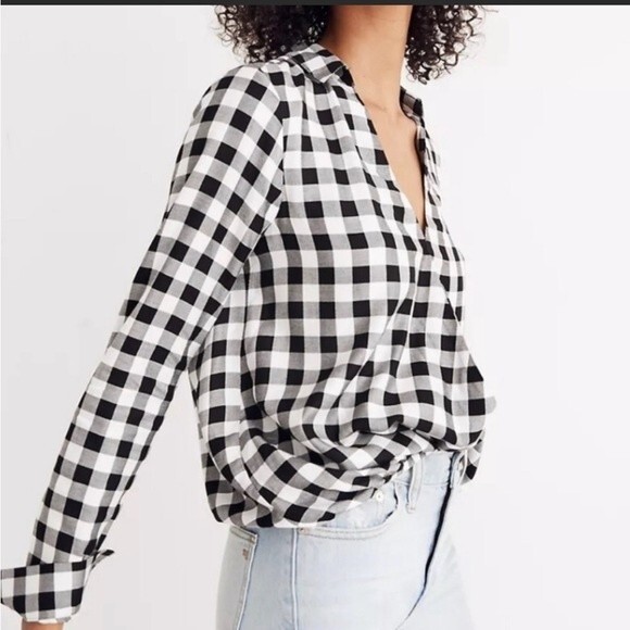 Madewell Wrap-Front Shirt in Buffalo Check - Picture 1 of 16